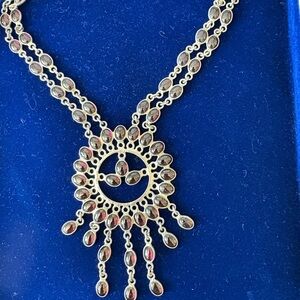 Elegant Sterling Silver and Garnet Necklace